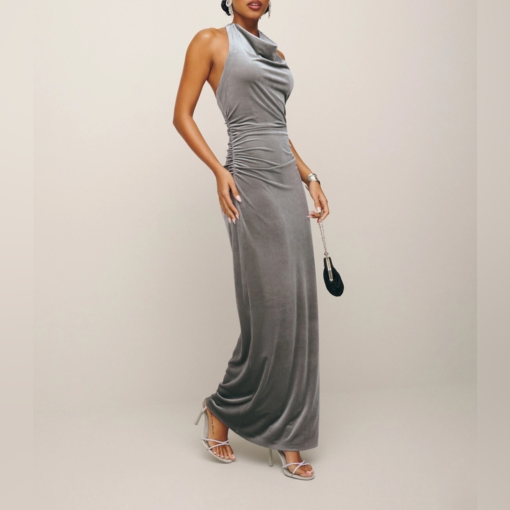 Reformation Jazlyn Knit Dress in Grey Velvet NWT